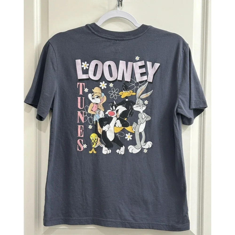 Looney Tunes Characters  Girls Gray  Graphic‎ Short Sleeve Tee Size S (4/6)